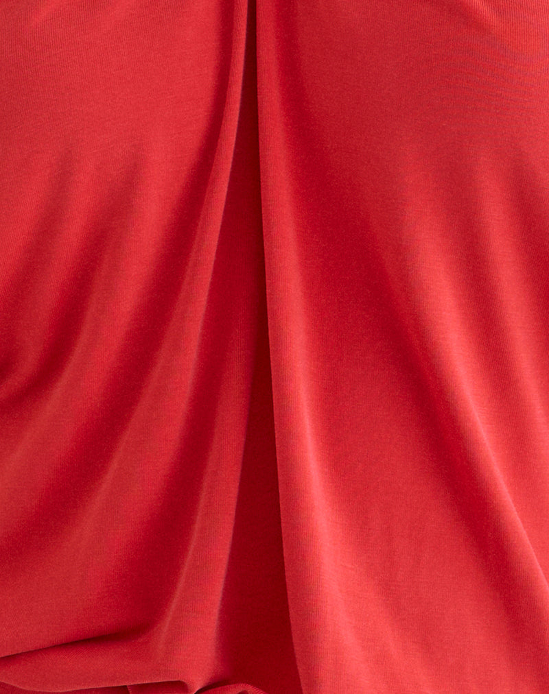 Ballerie Halter Top in Cupro Red
