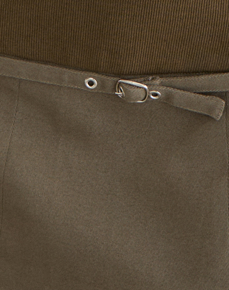 Desau Mini Skirt in Twill Khaki
