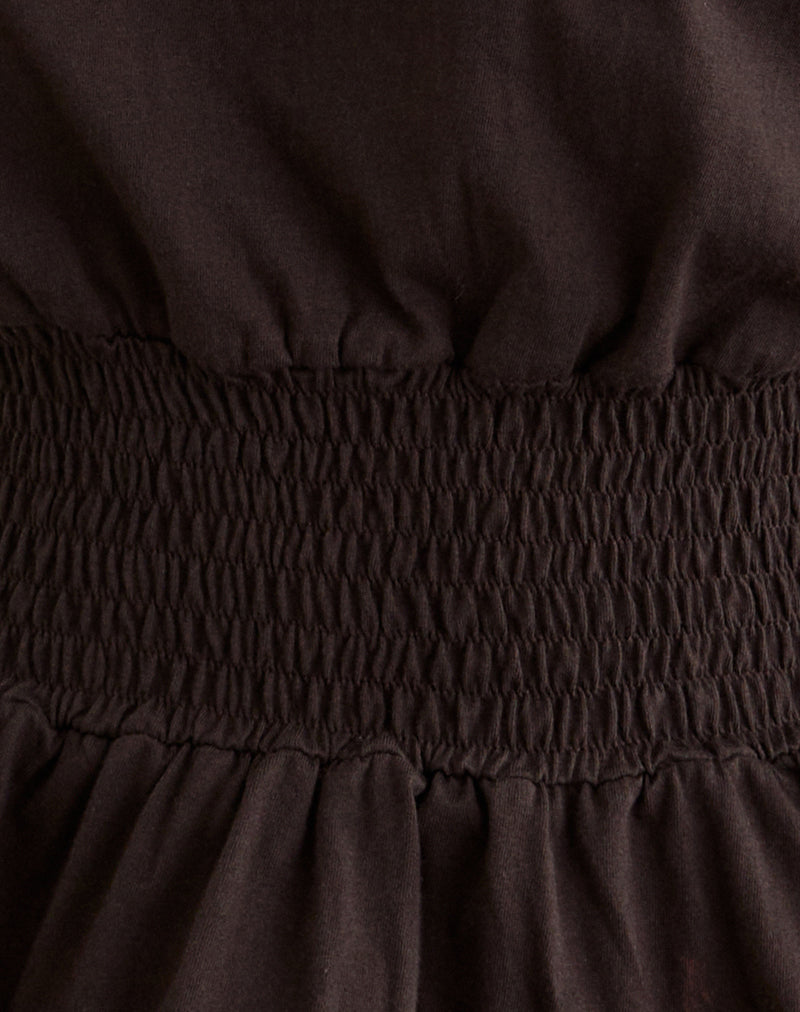 Domani Off the Shoulder Top in Chocolate