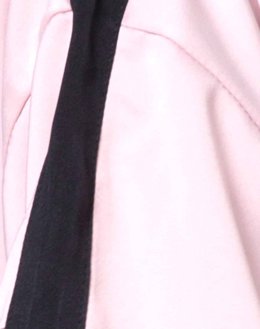 Dore T-Shirt Dress in Blush with Black Stripe