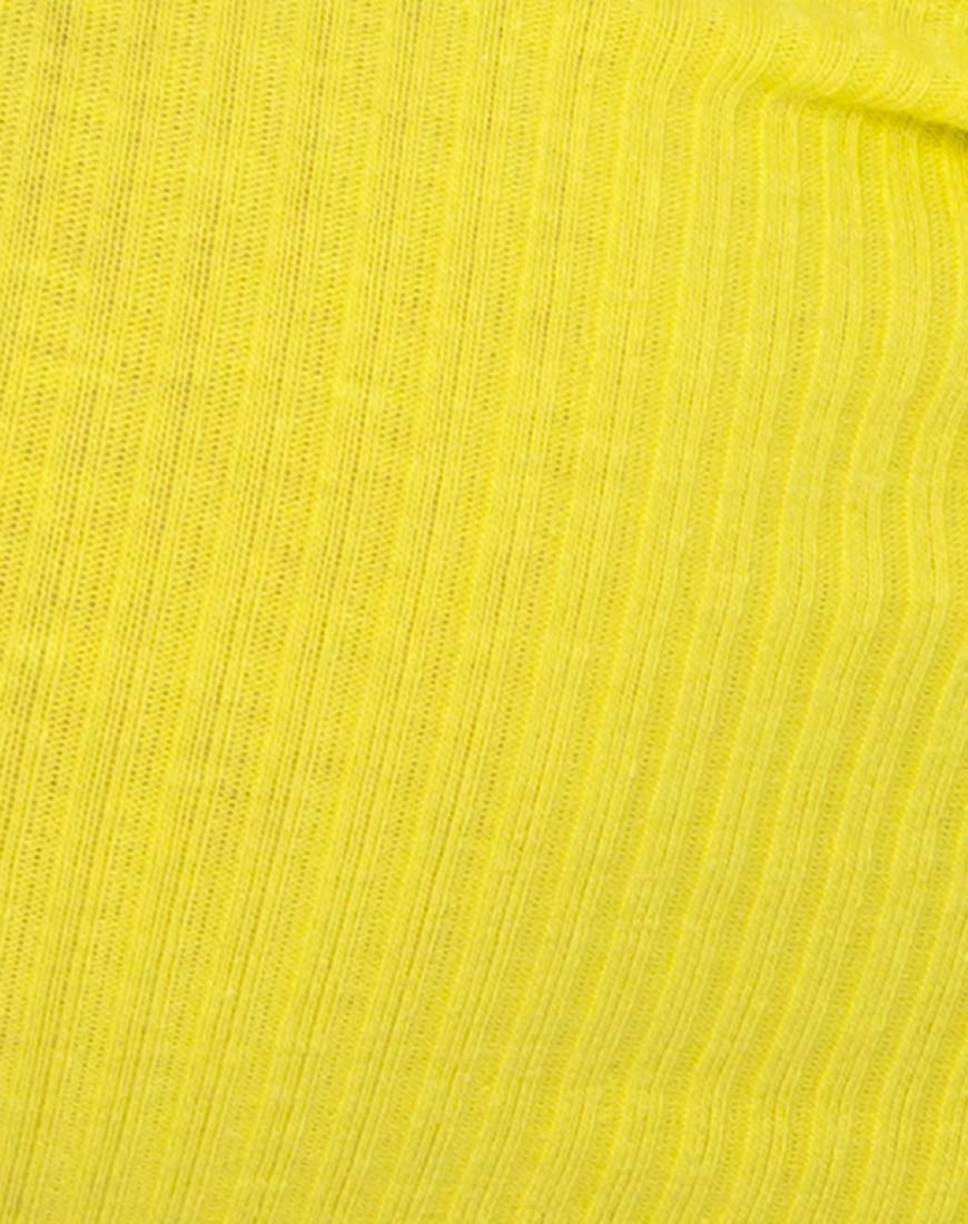 Drea Crop Top in Rib Sunny Yellow