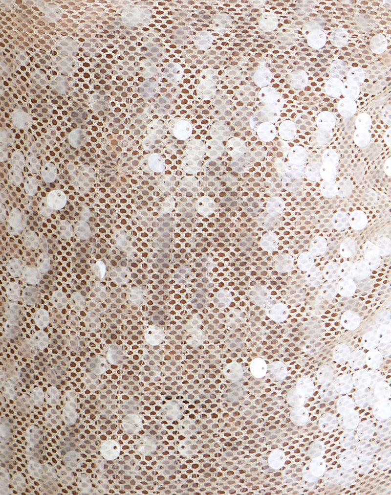 Dudley Vest Top in Sequin Crochet Cream