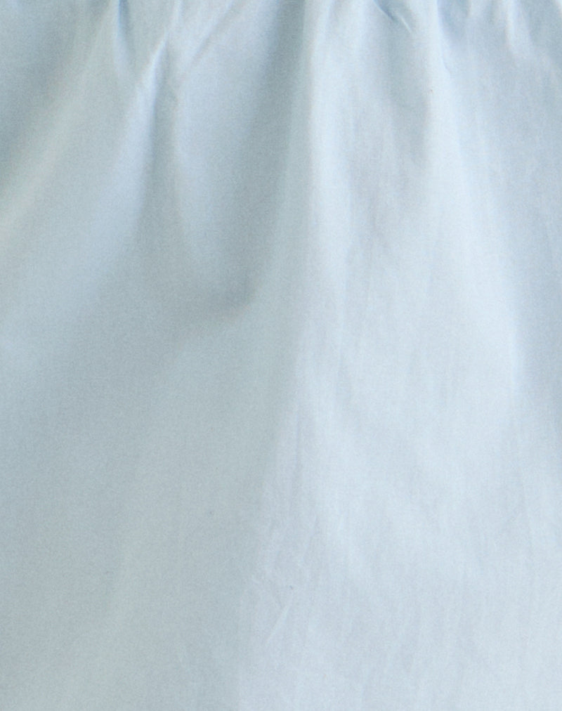 Eldana Halterneck Top in Poplin Ice Blue