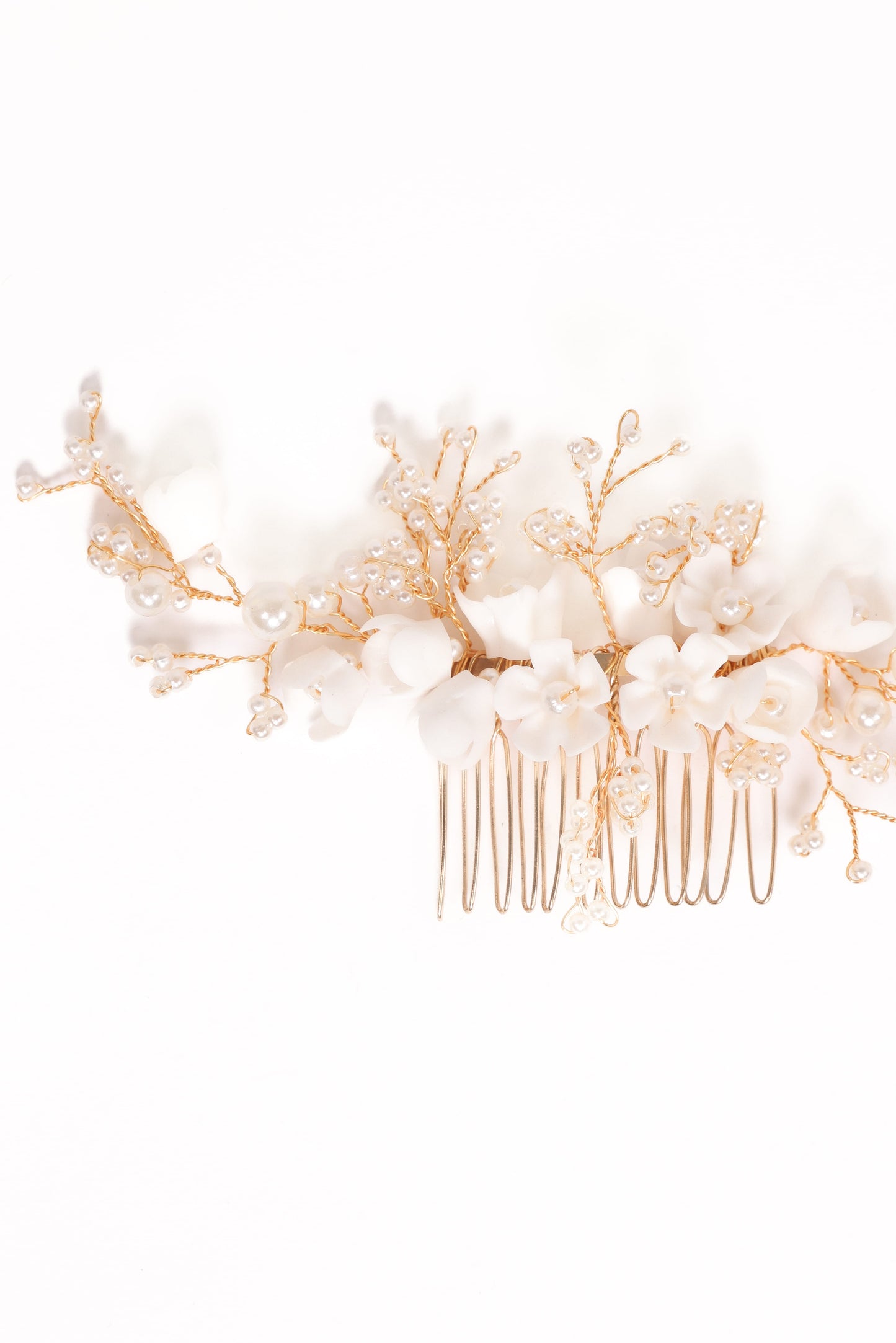Geraldine Hair Comb - White