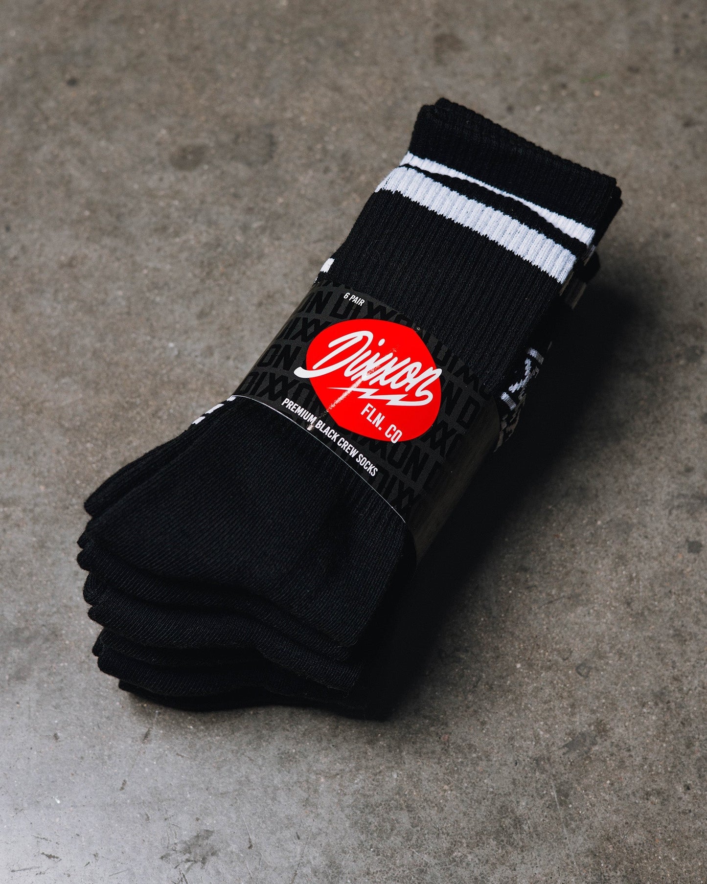6pk Premium Crew Socks - Black