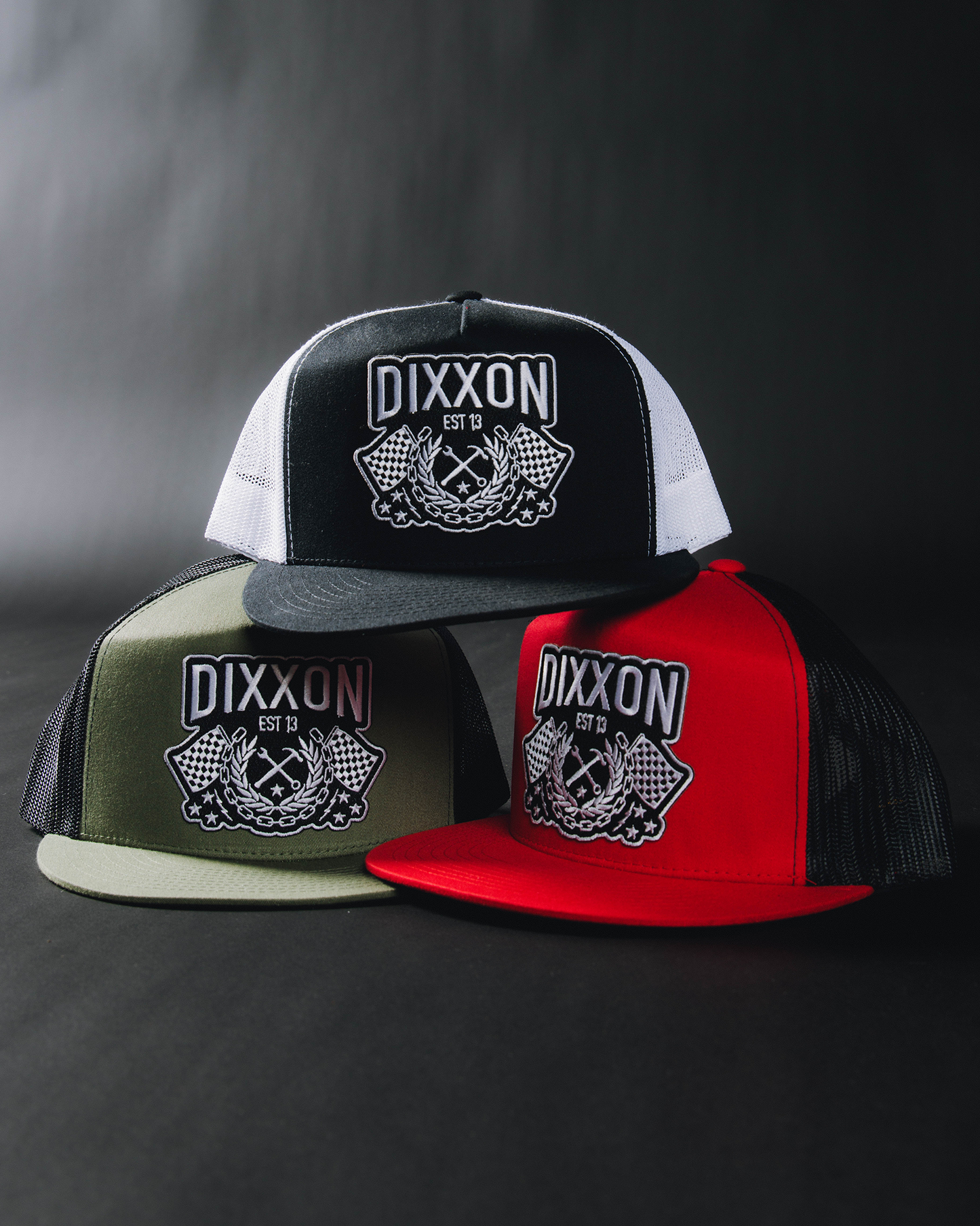 Winners Circle Flat Bill Trucker Snapback - Black & White