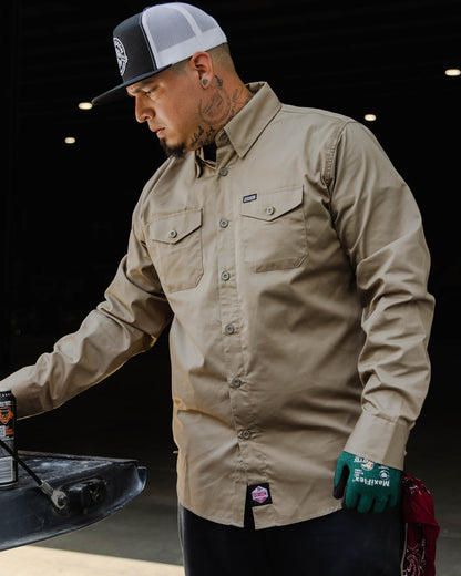WorkForce Long Sleeve Work Shirt - Khaki