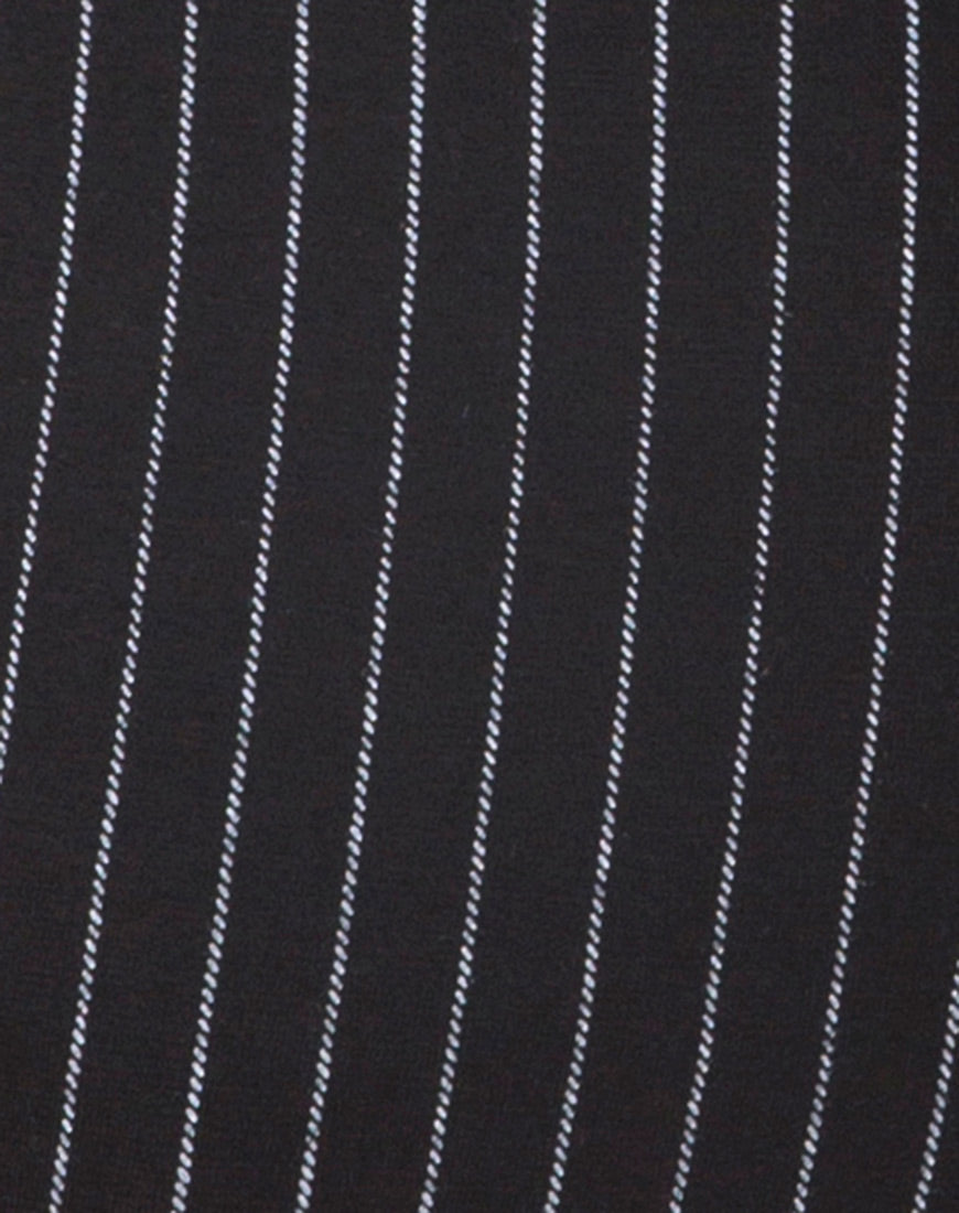 Acro Unitard in Pinstripe Black