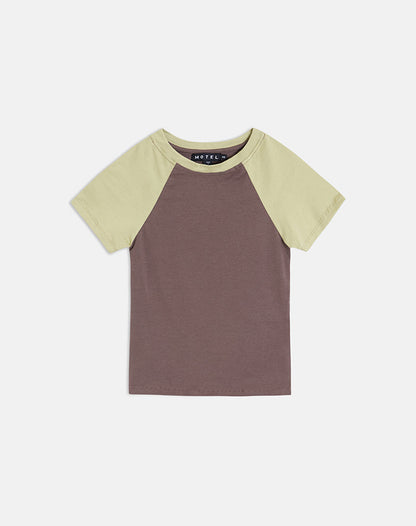 Agneta Tee in Coffee Quartz and Sage Combination