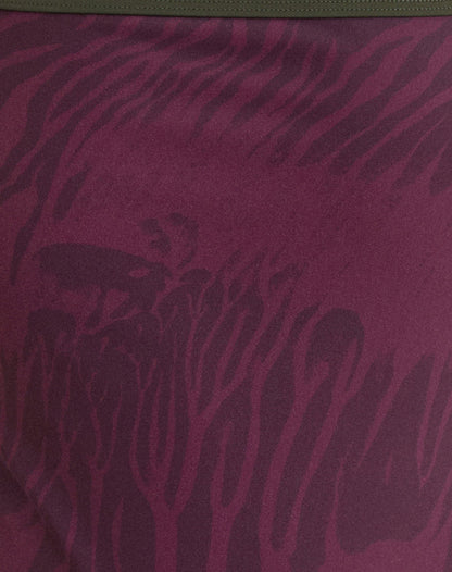 Anavah Swimsuit in Abstract Zebra Burgundy with Green Binding