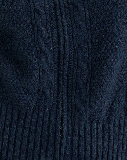 Anitra Cardigan in Cable Knit Navy