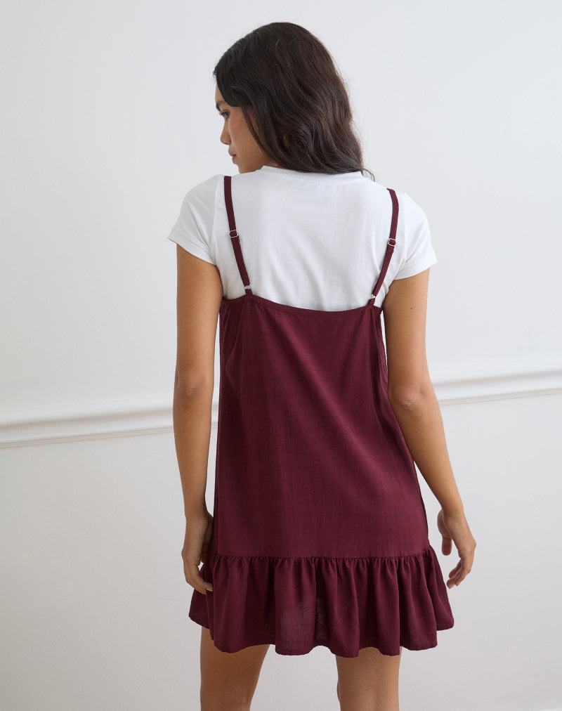 Arige Mini Dress in Maroon