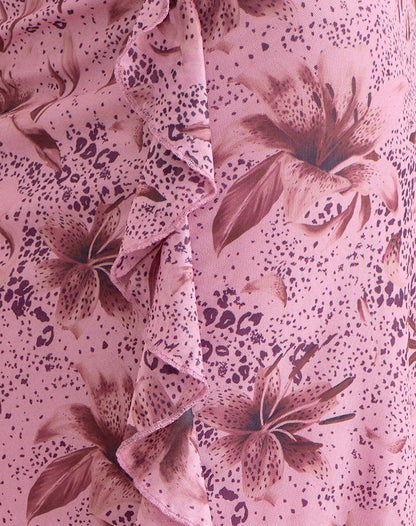 Asiki Midi Skirt in Mesh Animal Lily Mauve