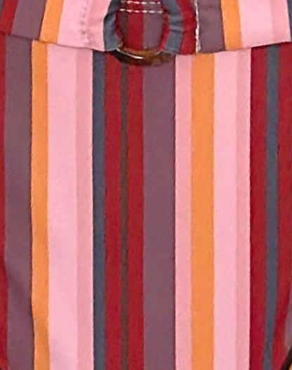 Avi Swim Short in Vertical Mix Stripe with Belt