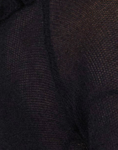 Ayako Frill Fine Knit Top in Black
