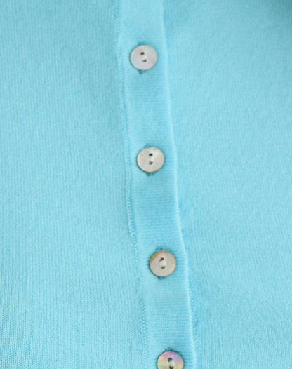 Baniah Cropped Cardigan in Flat Knit Blue