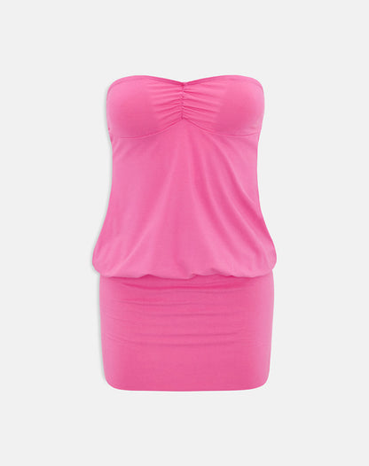 Belena Mini Dress in Jersey Deep Pink