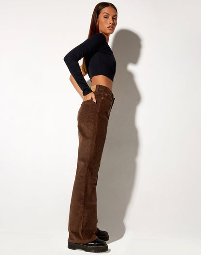 Bootleg Jeans in Cord Rich Brown