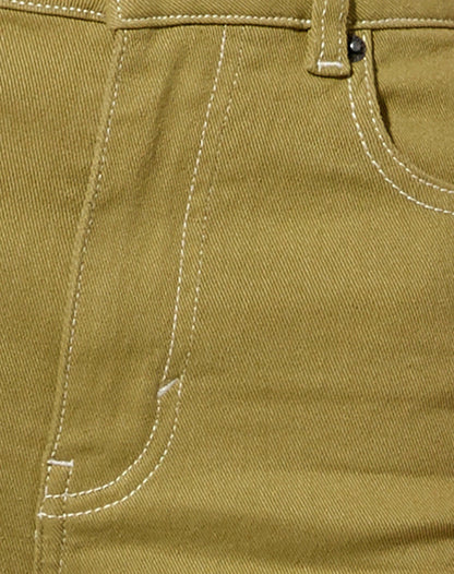 Bootleg Jeans in Green Moss