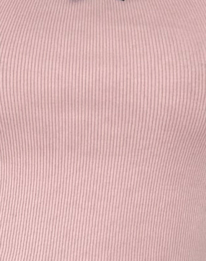 Bovita Long Sleeve Ribbed Top in Pink Lady with Black Lace
