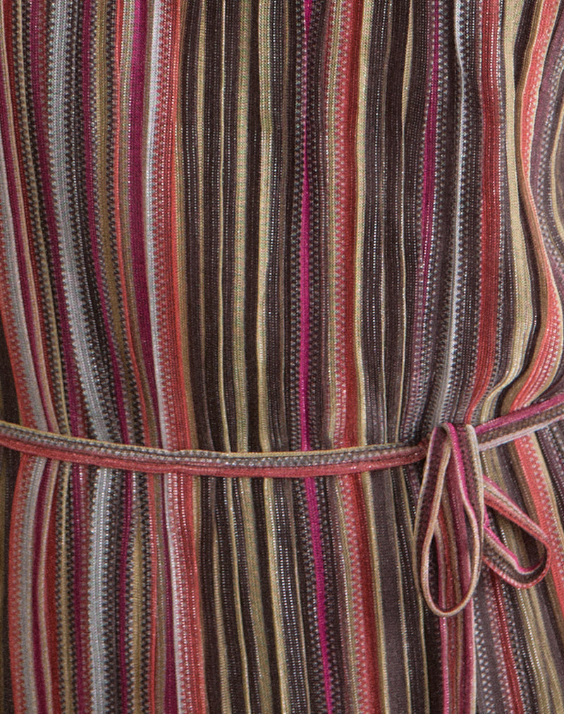 Brienne Top in Shimmer Plisse Multicolour Brown