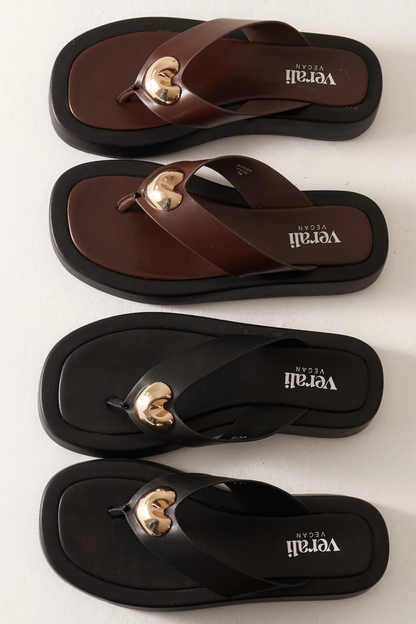 Bosley Platform Thongs - Chocolate Brown