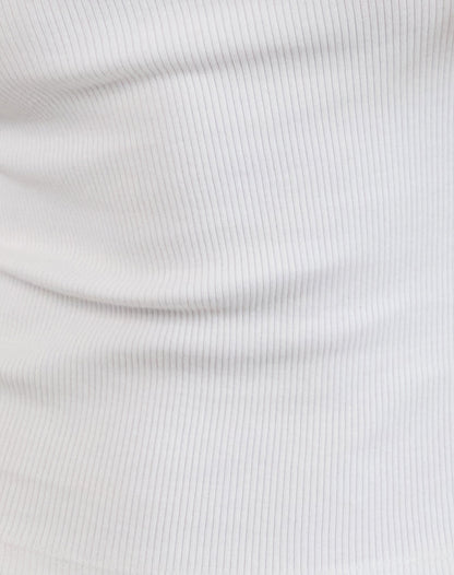Cariter Racer Vest Top in Ribbed White