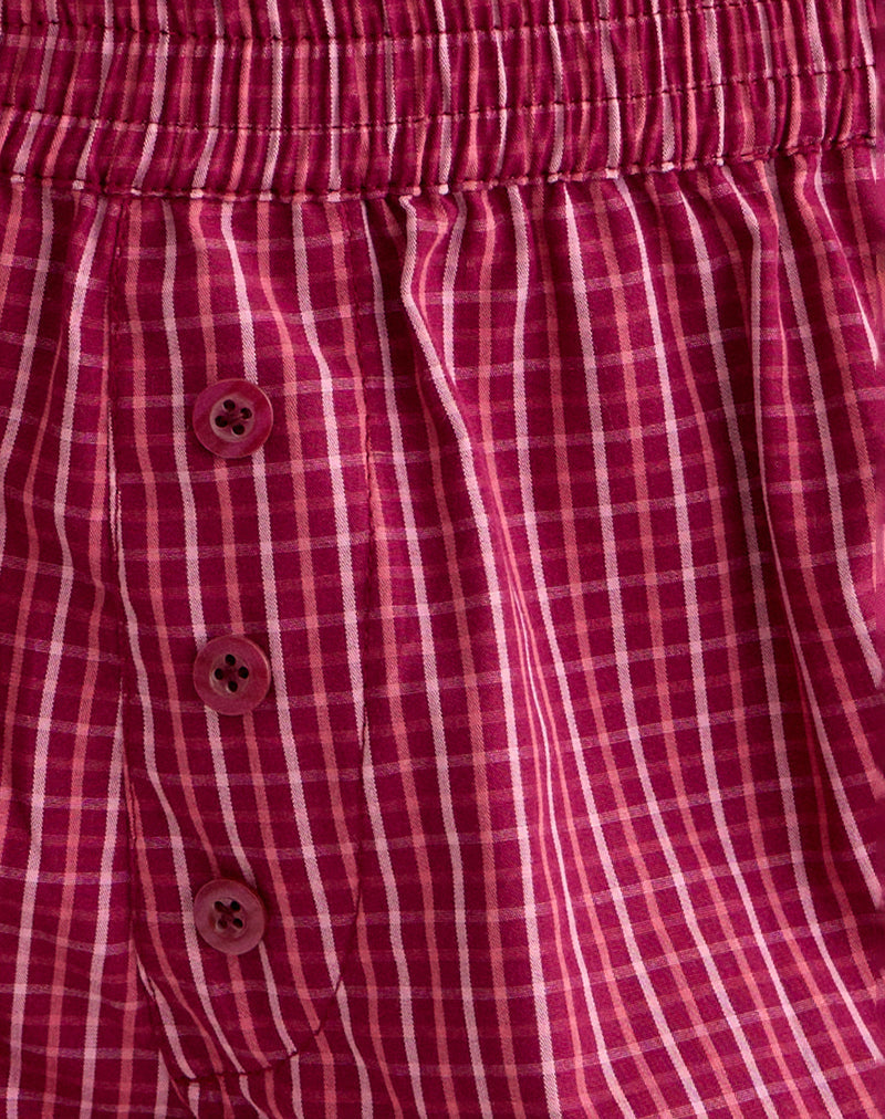 East Boxer Short in Raspberry Shadow Check