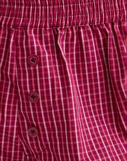 East Boxer Short in Raspberry Shadow Check
