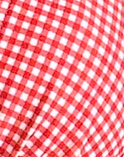 Cerry Bikini Top in Red Gingham with Picot Trim