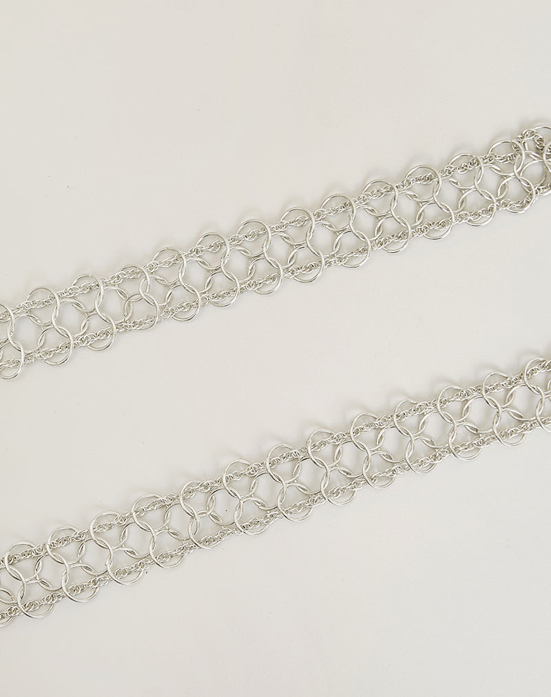 Chainmail Metal Belt in Plated Silver