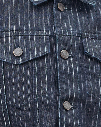 Classic Denim Jacket in Stripe Indigo