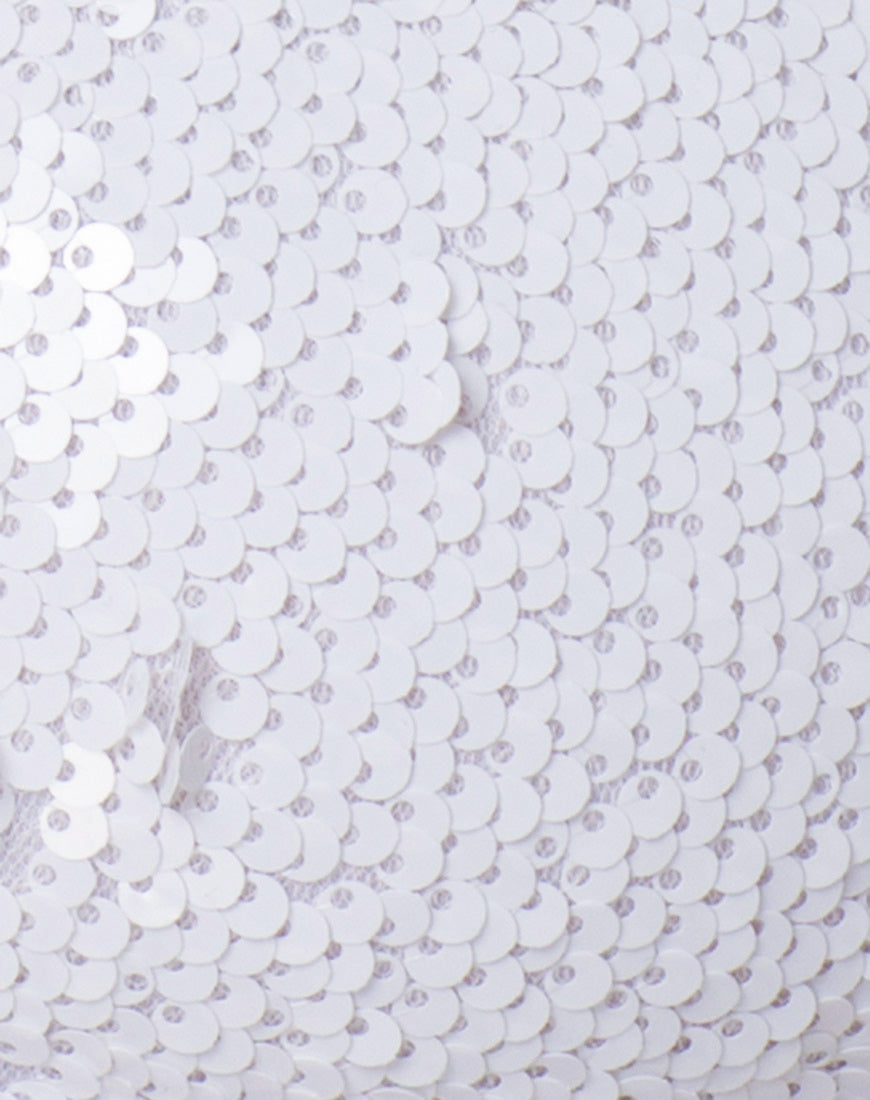 Cogi Top in Matte Fishcale Sequin White
