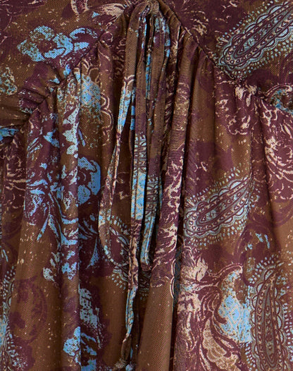 Concetta Long Sleeve Top in Feathery Paisley Brown