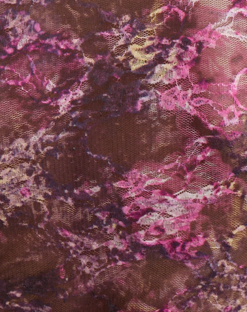 Copriva Top in Abstract Rose Pink and Plum