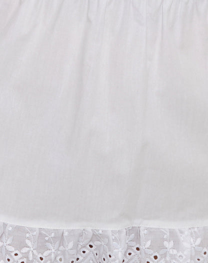 Corazon Mini Skirt in White with Lace