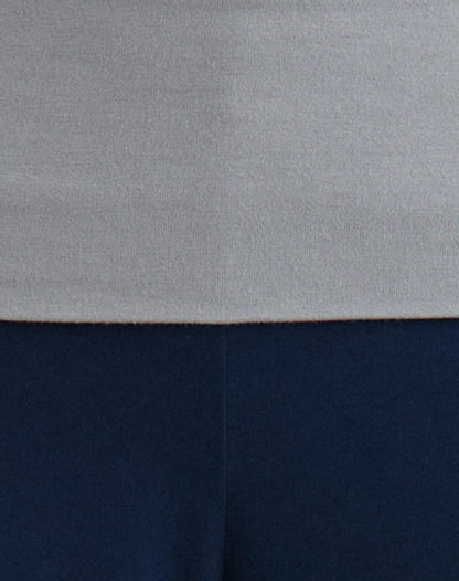 Coreta Foldover Trouser in Navy Grey Combination