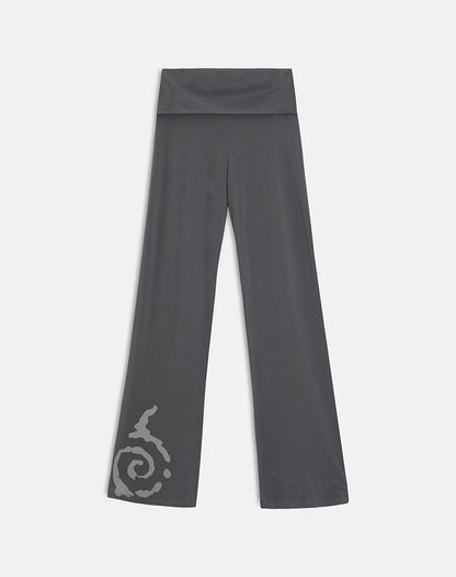 Coreta Foldover Trouser in Spiral Charcoal Grey