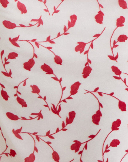 Corsita Top in Cream with Red Leafy Lily Flock