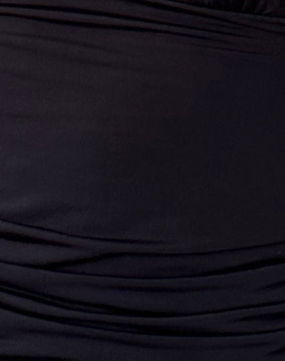 Cosimo Plunge Halterneck Top in Black Slinky