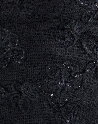 Cosio Halter Top in Sequin Knit Black