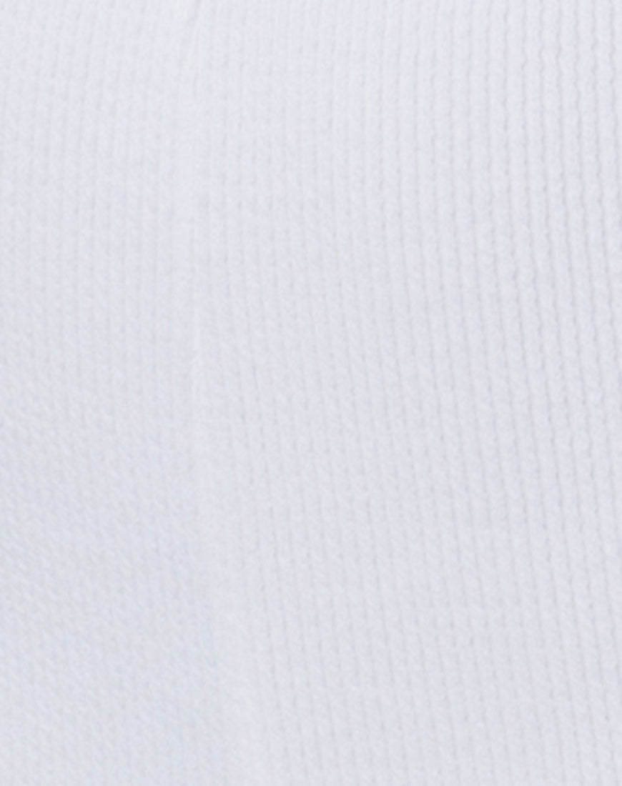 Diamond Tube Top in Mini Rib White
