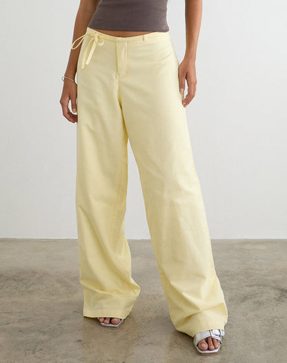 Curisa Trouser with Side Tie in Lemon