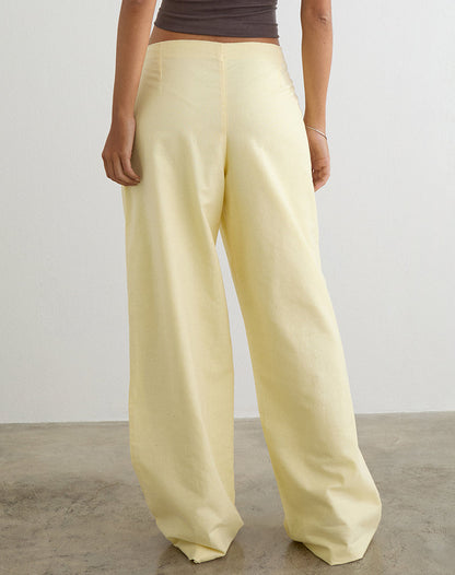 Curisa Trouser with Side Tie in Lemon