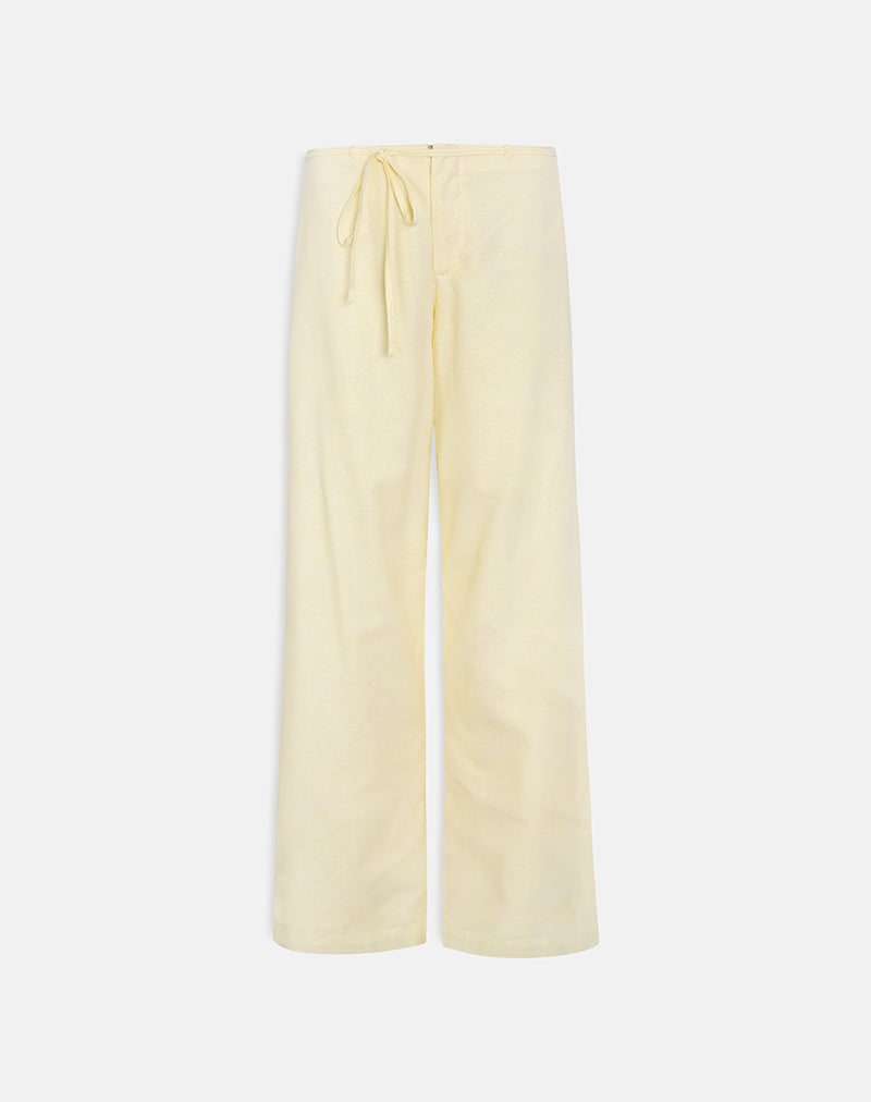 Curisa Trouser with Side Tie in Lemon