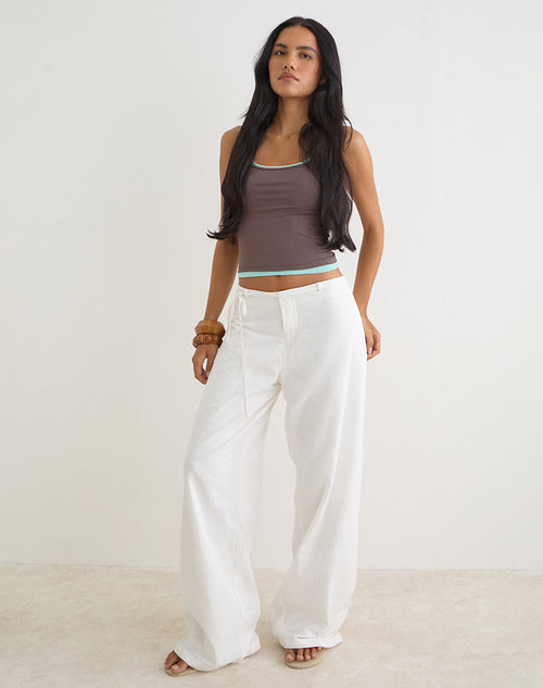 Curisa Trouser with Side Tie in Ivory