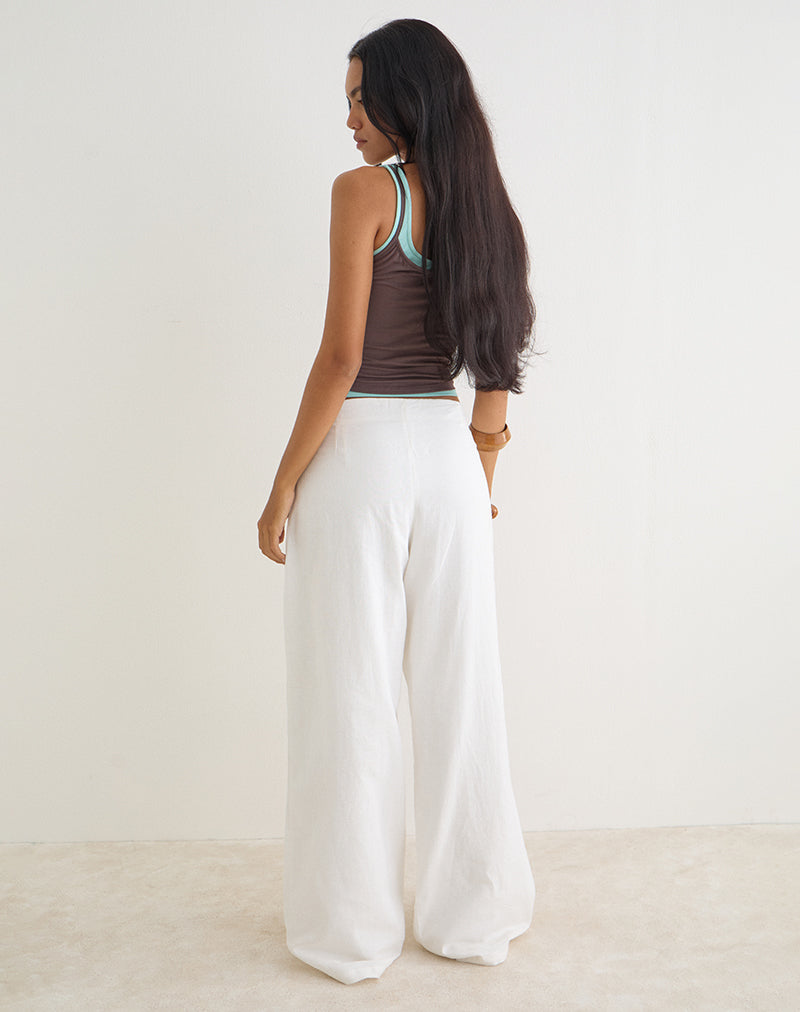 Curisa Trouser with Side Tie in Ivory
