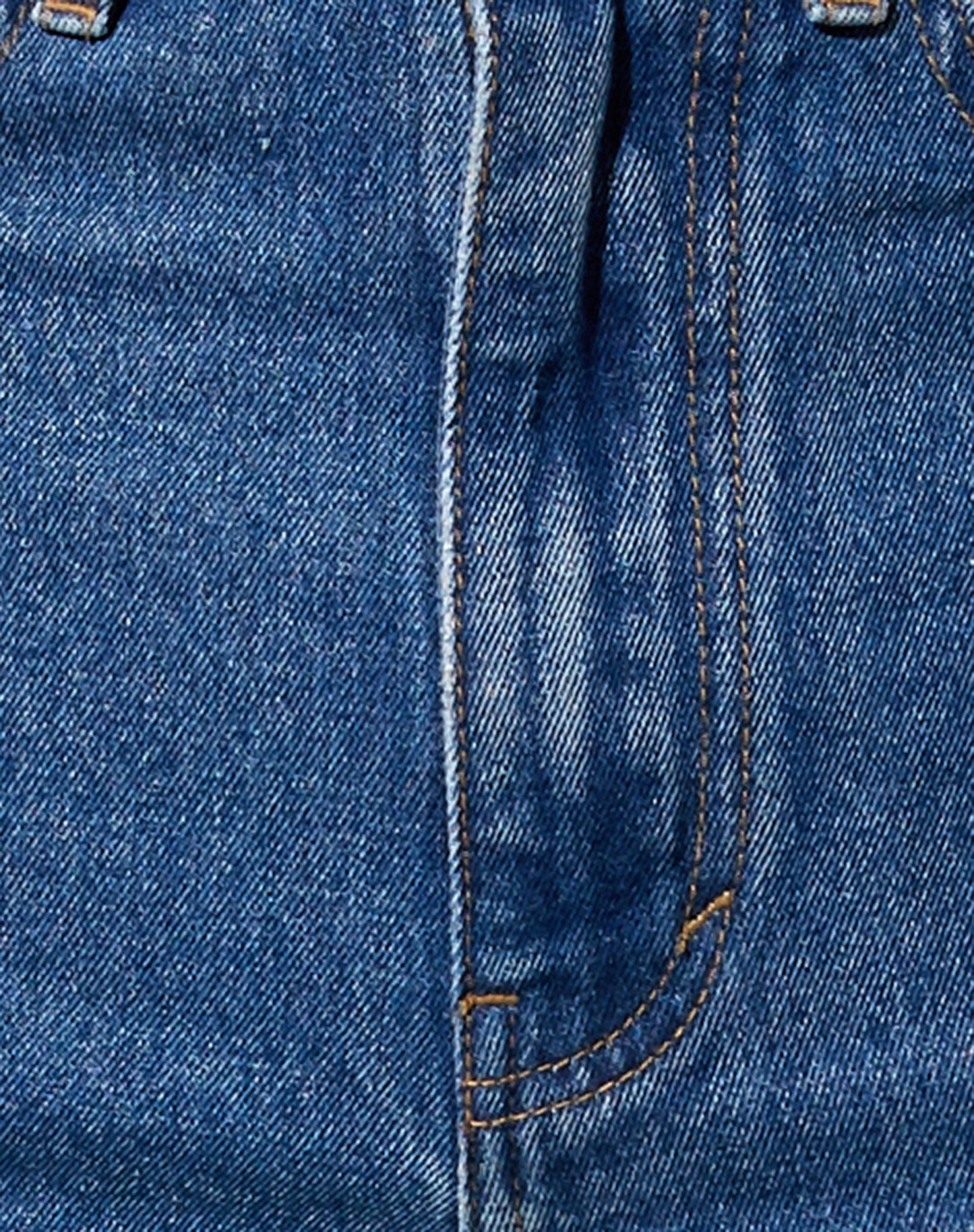 Cut Out Straight Leg Jean in Mid Wash