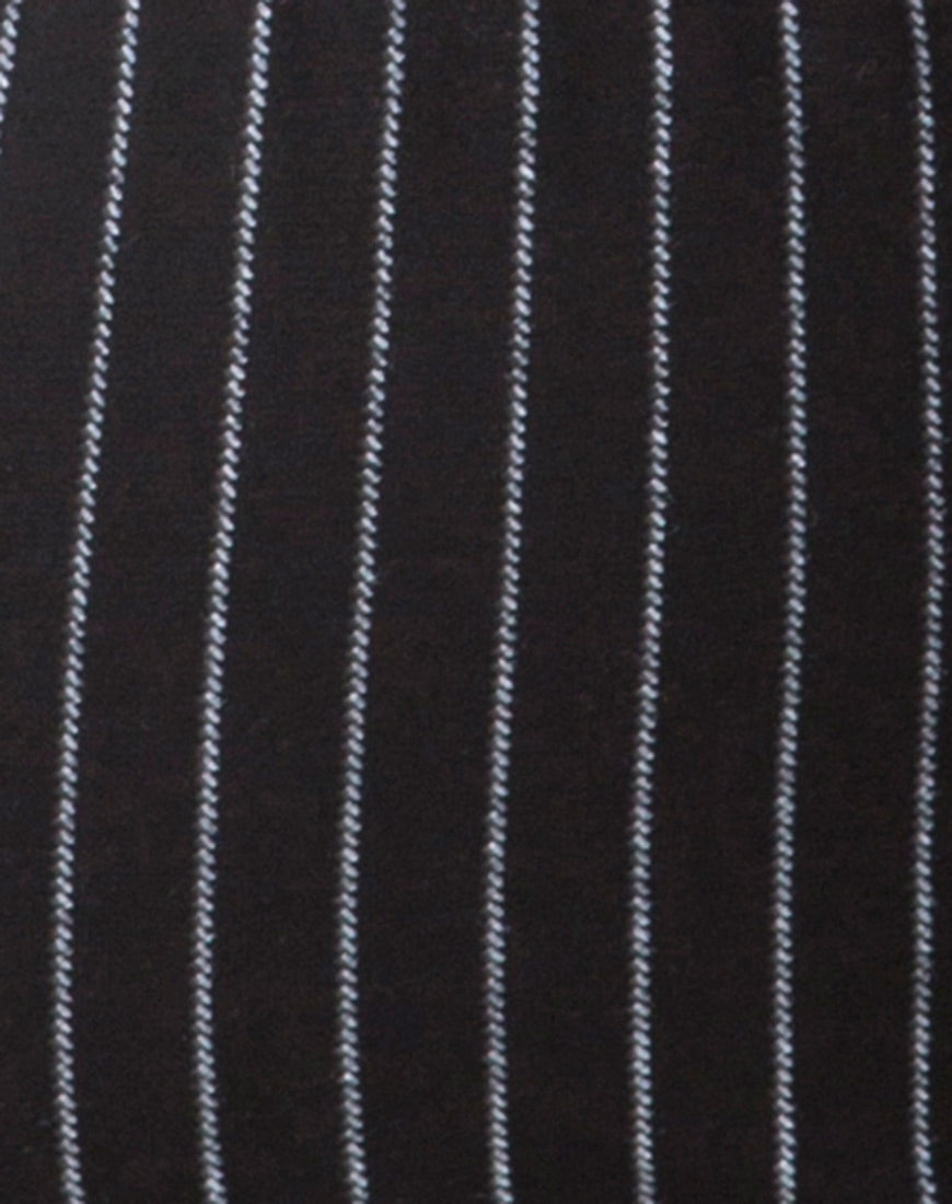 Cycle Short in Pinstripe Black