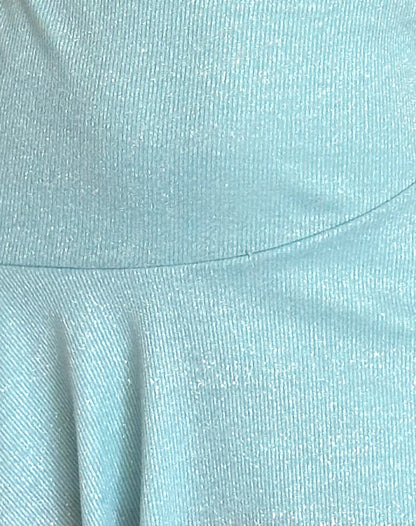 Cynthia Mini Dress in Shimmer Rib Light Blue